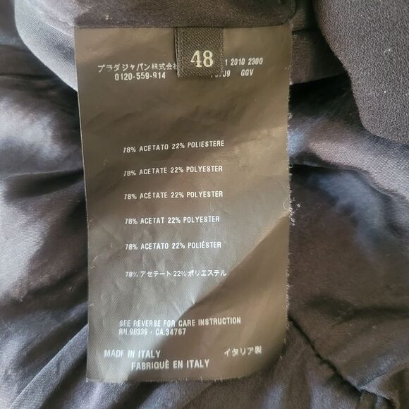 Prada Black Decorative Toggle Button Closure Blazer Size 12 - Picture 7 of 7